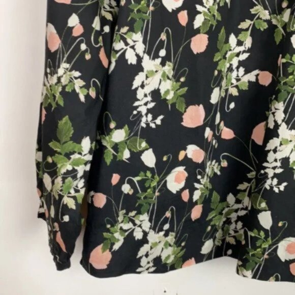 J.Crew x Liberty S Blouse Poppy Dream Print Black Pink Green - Picture 8 of 11